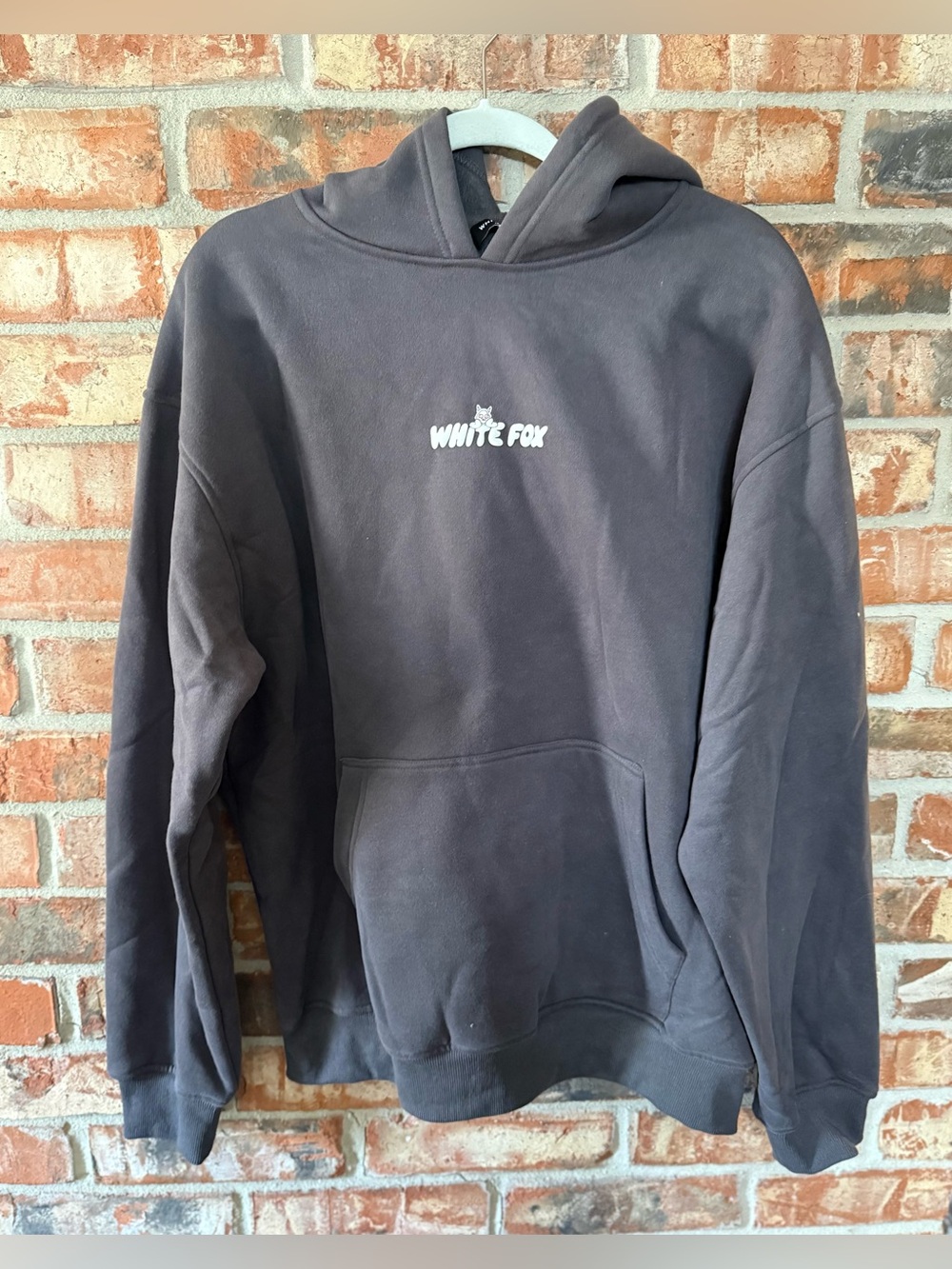 White Fox Boutique Charcoal Gray Foxy Friends  Logo Hoodie